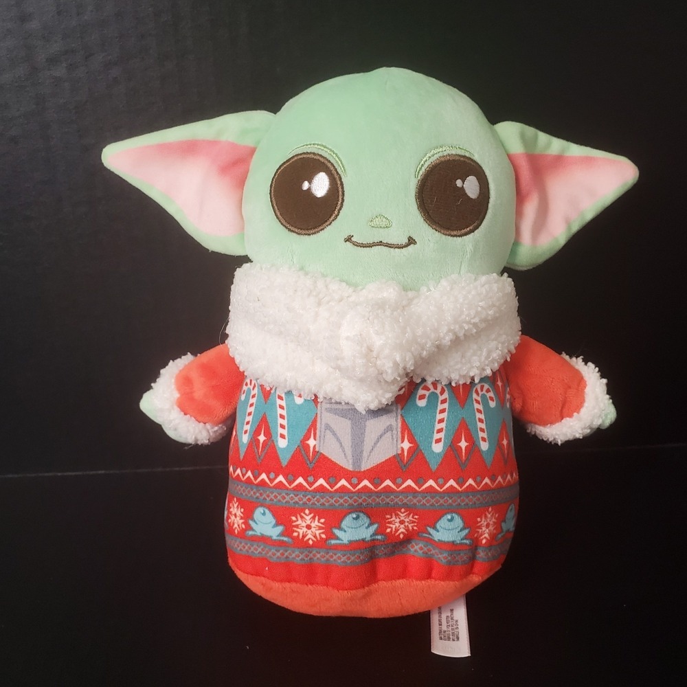 Star Wars Mandalorian Baby Yoda Grogu Christmas Plush 9" The Child Mattel 2023